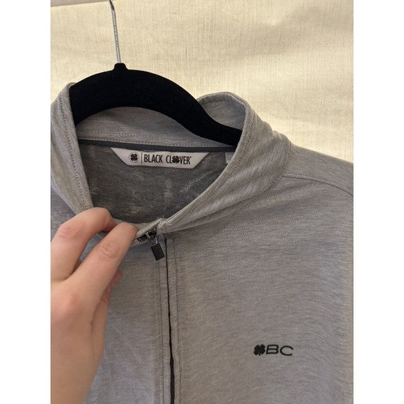 BLACK CLOVER Men’s Medium 1/4 Zip Dri Balance Vivid Luck Performance Shirt Gray - Picture 6 of 12